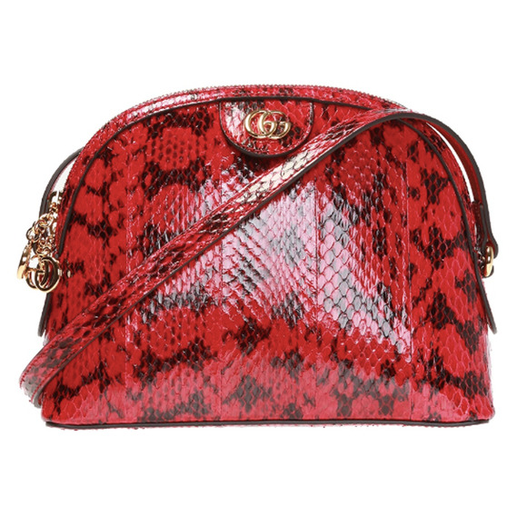 $3K NEW Gucci Ophidia Red Snakeskin Leather Ophidia Shoulder Crossbody Bag AUTH! - Picture 1 of 15